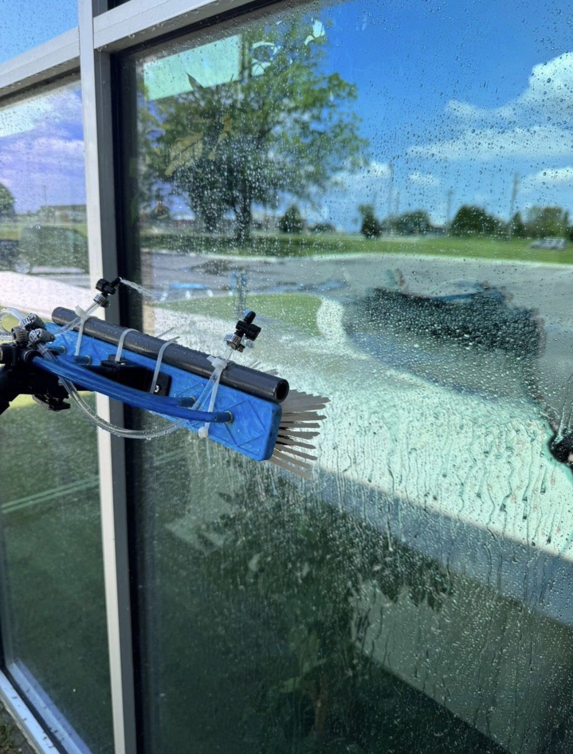 Water-fed pole window cleaning by Dublin City Cleaning